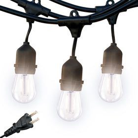 Brightech Ambience Pro bulbs close-up showing warm 3000K glow for outdoor dining