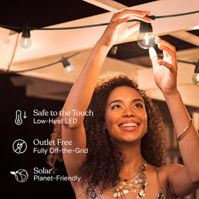 Brightech Ambience Pro outdoor ambience creates cozy canopy lighting for patios and weddings.