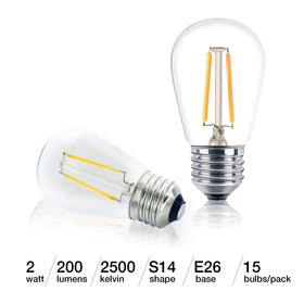 Brightech Ambience Pro 2W bulbs bring warm, dimmable outdoor ambiance.