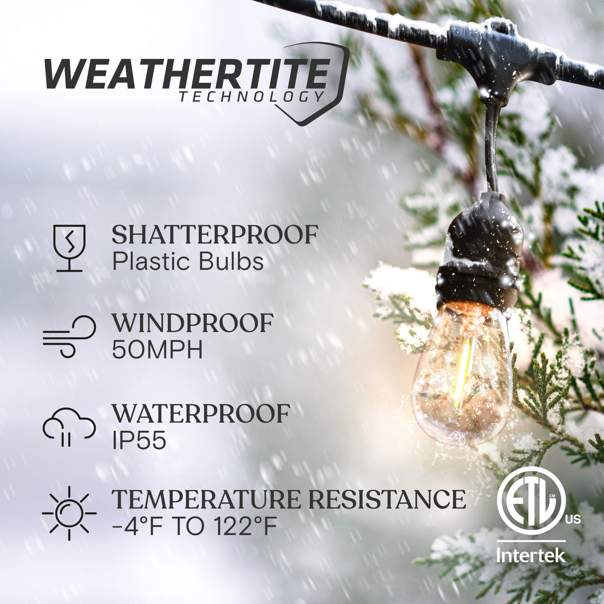 Brightech Ambience Pro 48 ft string lights over patio for inviting mood.