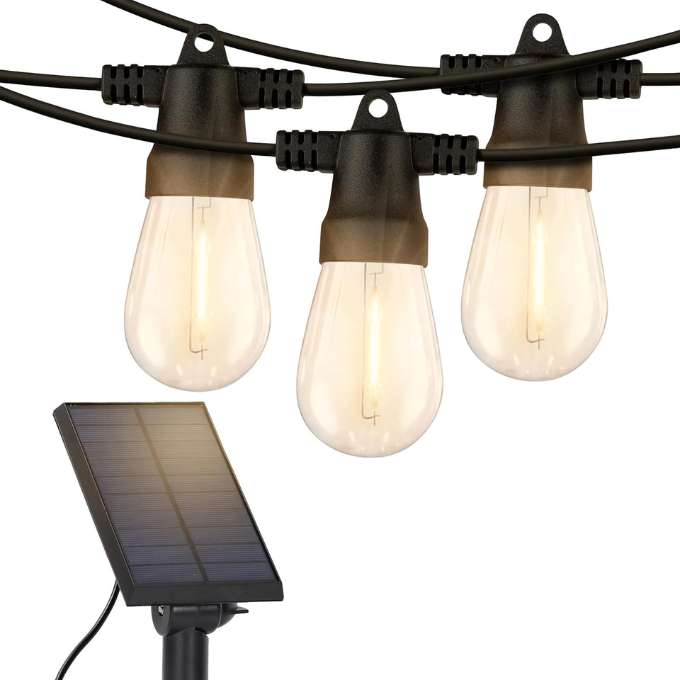 Brightech Ambience Pro solar panel and string lights for off-grid outdoor use