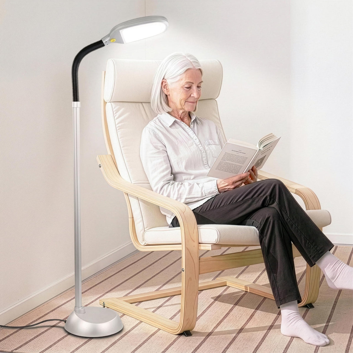 Brightech Litespan adjustable gooseneck directs light precisely onto tasks