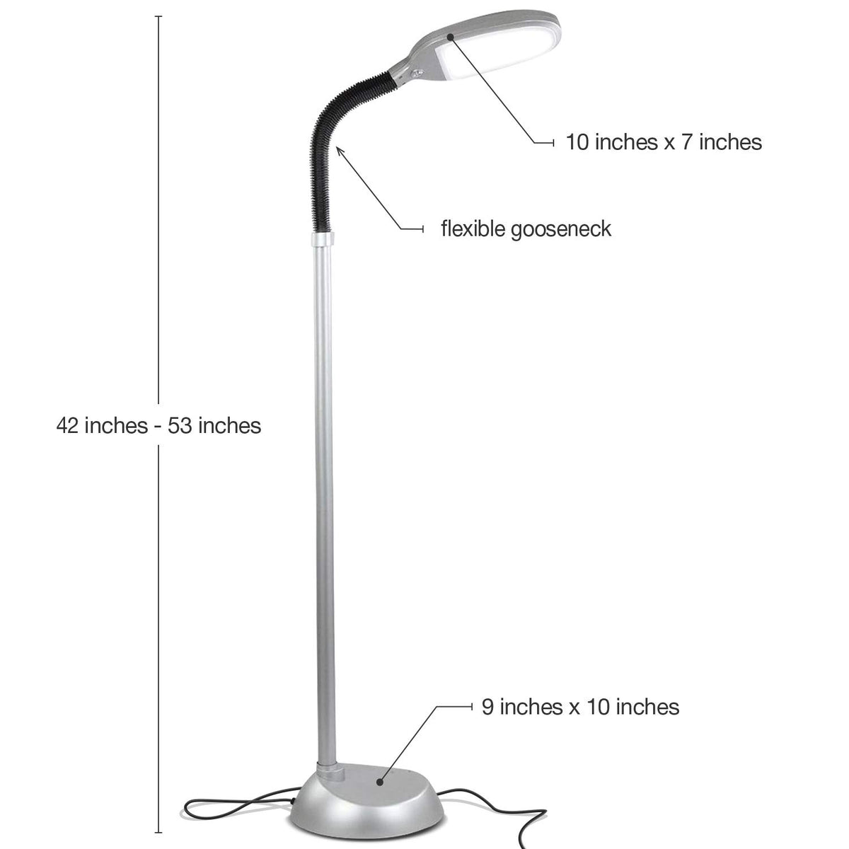 Brightech Litespan slim footprint fits beside chairs and desks without clutter