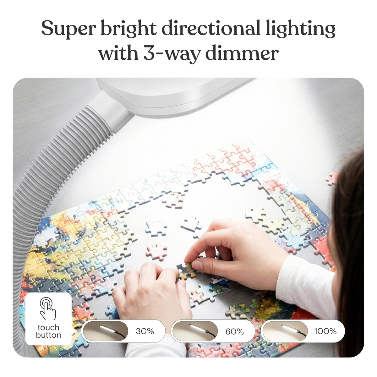 Brightech Litespan sturdy base ensures stable use around kids and pets.
