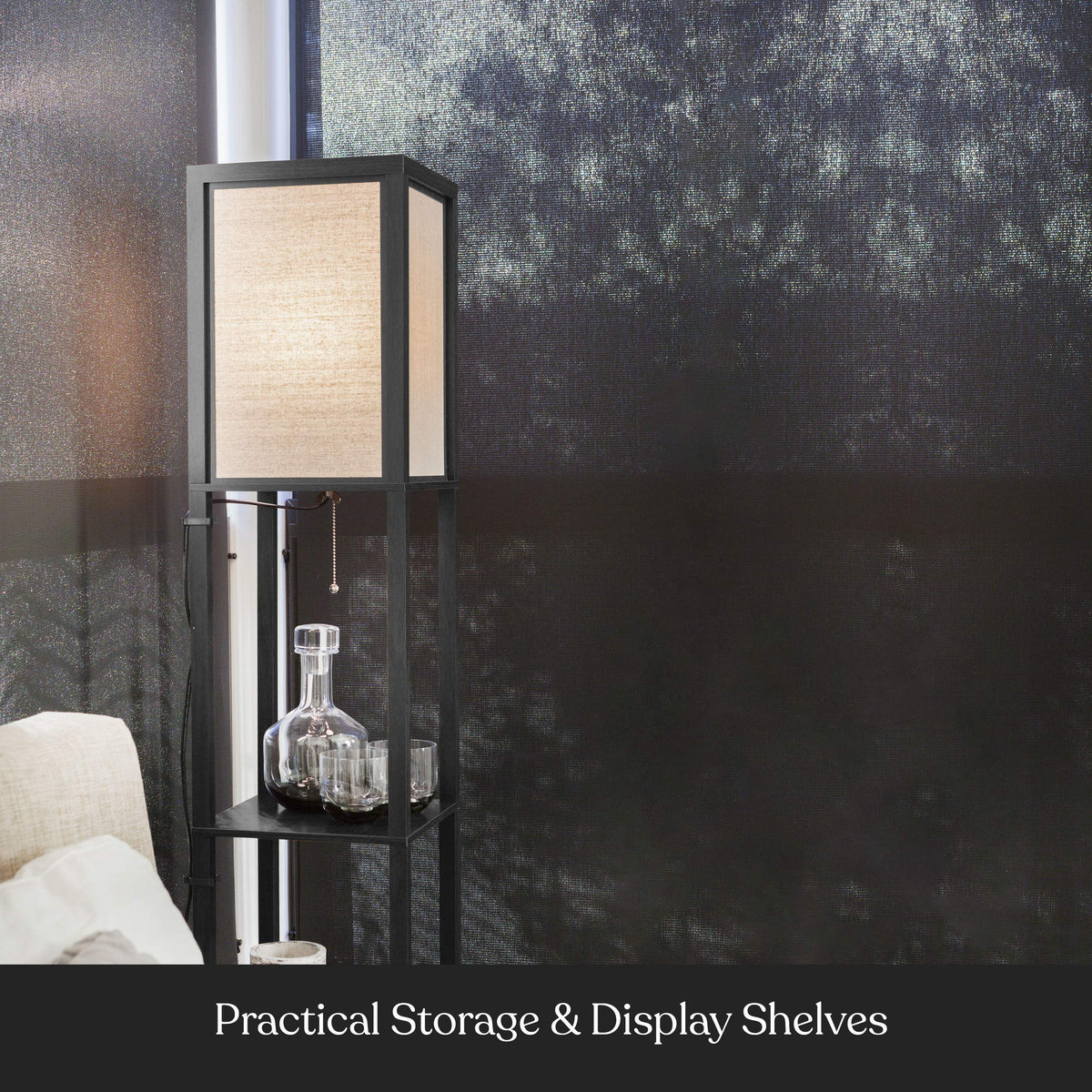 Brightech Maxwell space-saving design fits corners and small apartments.