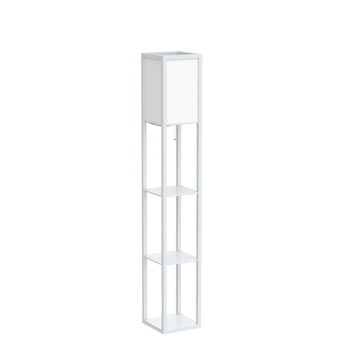 Brightech Maxwell three shelves hold books and decor for display.