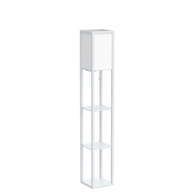 Brightech Maxwell three shelves hold books and decor for display.
