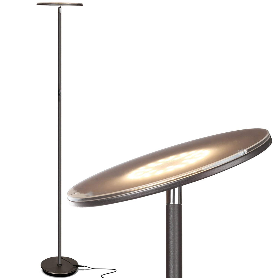 Brightech Sky floor lamp bronze base highlights sturdy, stylish support for living spaces.