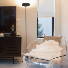 Brightech Sky floor lamp dimmable controls offer customizable ambience.