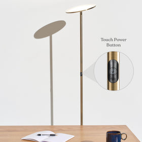 Brightech Sky lamp dimmer control for customizable mood lighting.
