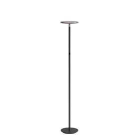 Brightech Sky floor lamp emits warm white light for cozy room atmosphere.