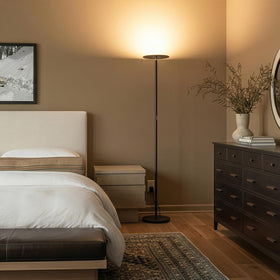 Brightech Sky floor lamp rotating head directs light where needed.