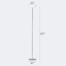 Brightech Sky platinum silver finish complements modern decor.