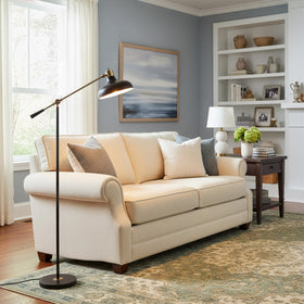 Brightech Wyatt sturdy standing lamp for home offices and living rooms.
