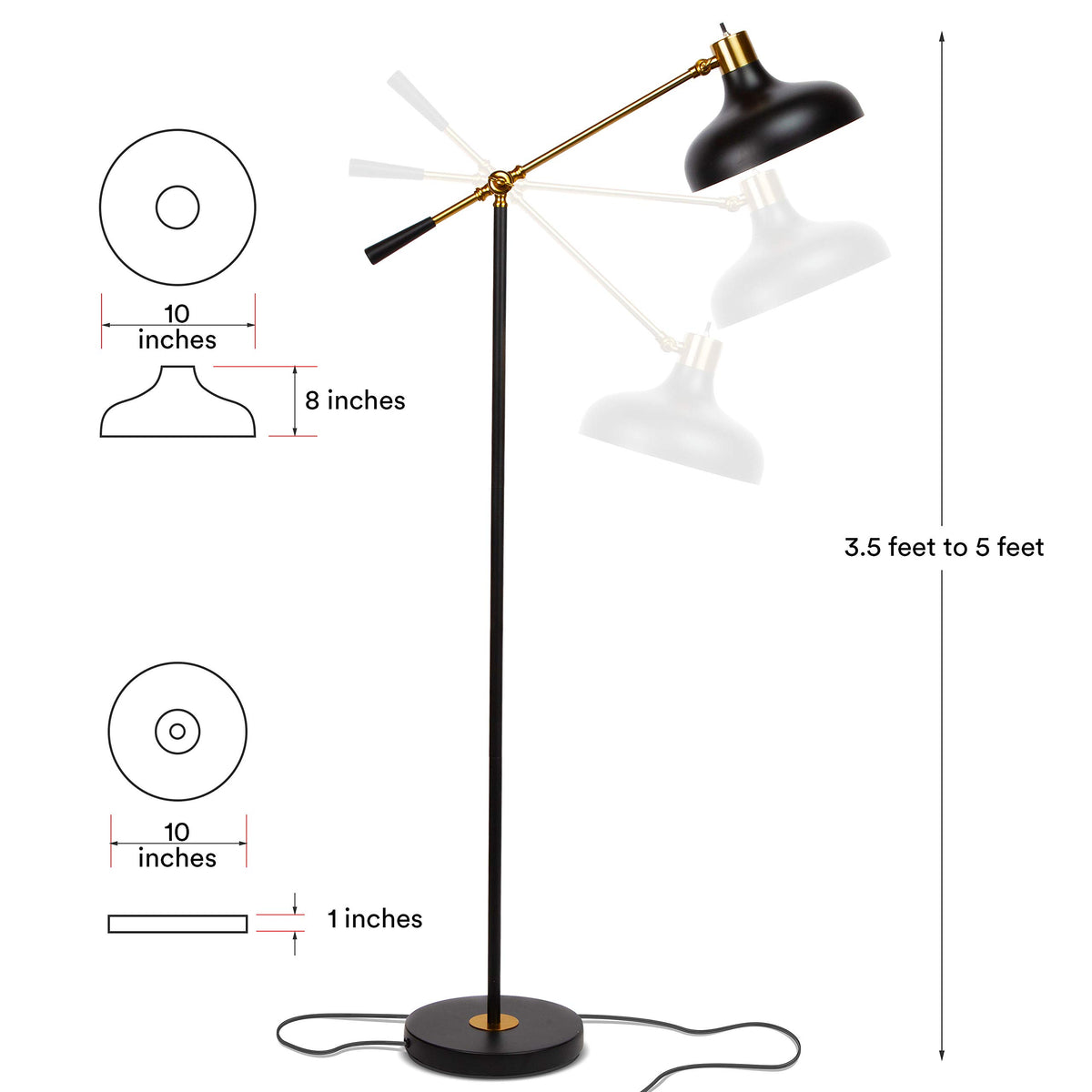 Brightech Wyatt 9.5W, 800 lumens provide ample task lighting.