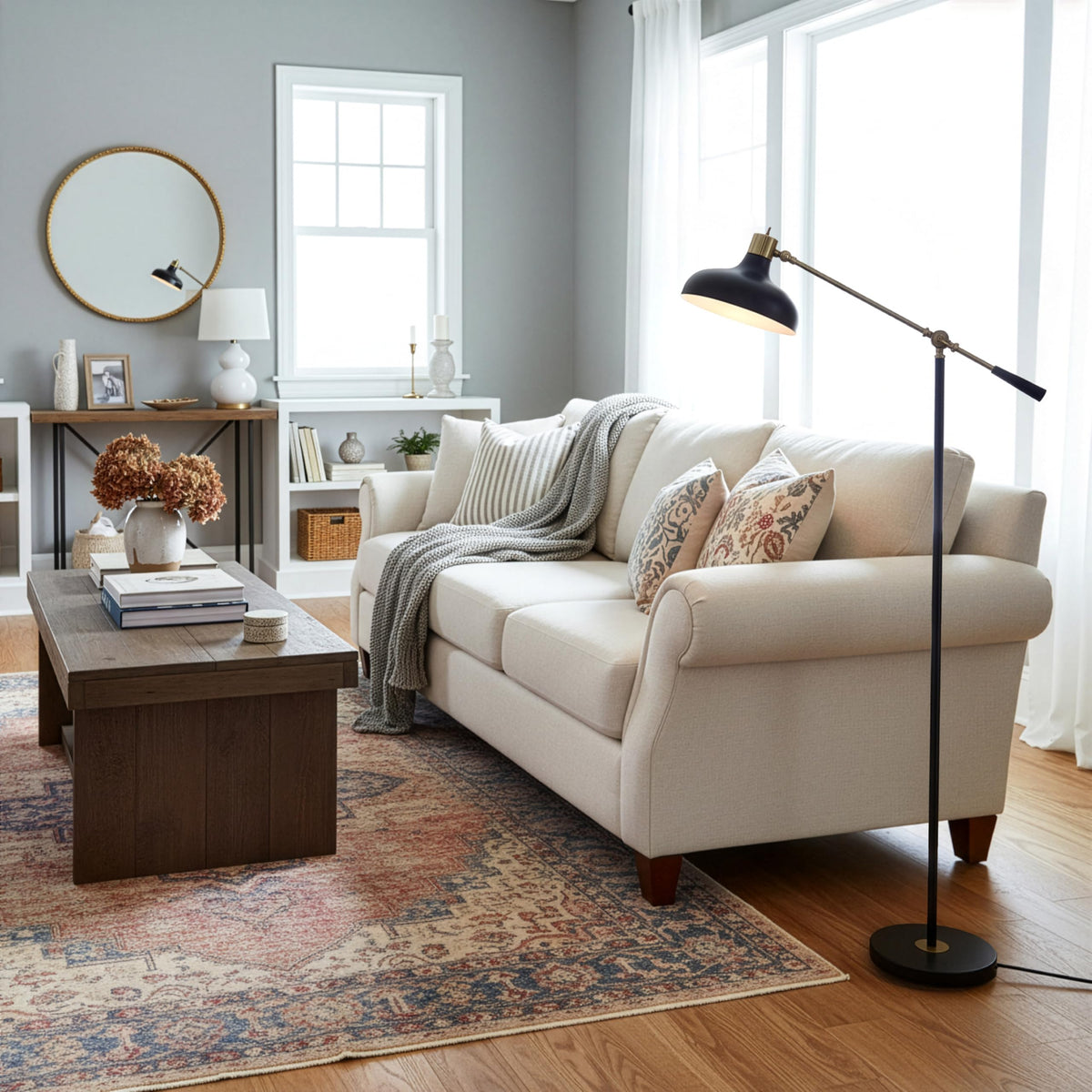 Brightech Wyatt LED bulb included for long-lasting efficiency.