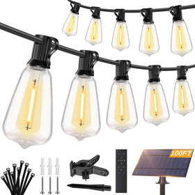 Brightever 100ft solar string lights for outdoor ambiance and energy savings