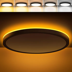Brightever 12-Inch LED flush mount with night glow for peaceful bedroom navigation