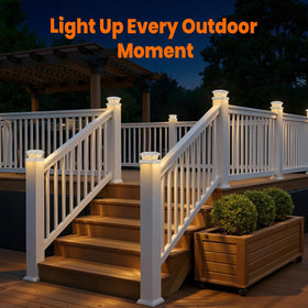 Brightever 12-pack fence post caps ready to illuminate multiple lines.
