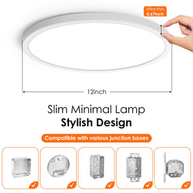Brightever 12 inch LED flush mount dimmable for adaptable ambiance in any room