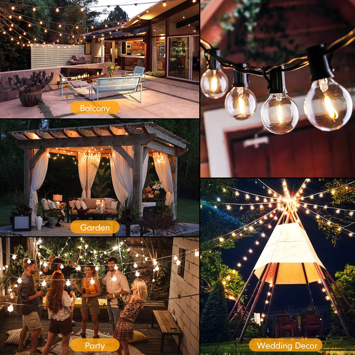 Brightever 2-pack 50ft sets ideal for porches, patios, and gazebos.