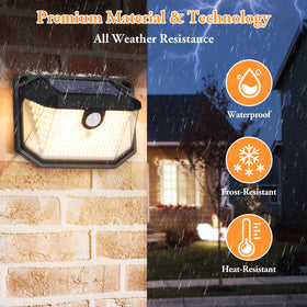 Brightever waterproof solar wall lights resist rain and frost.