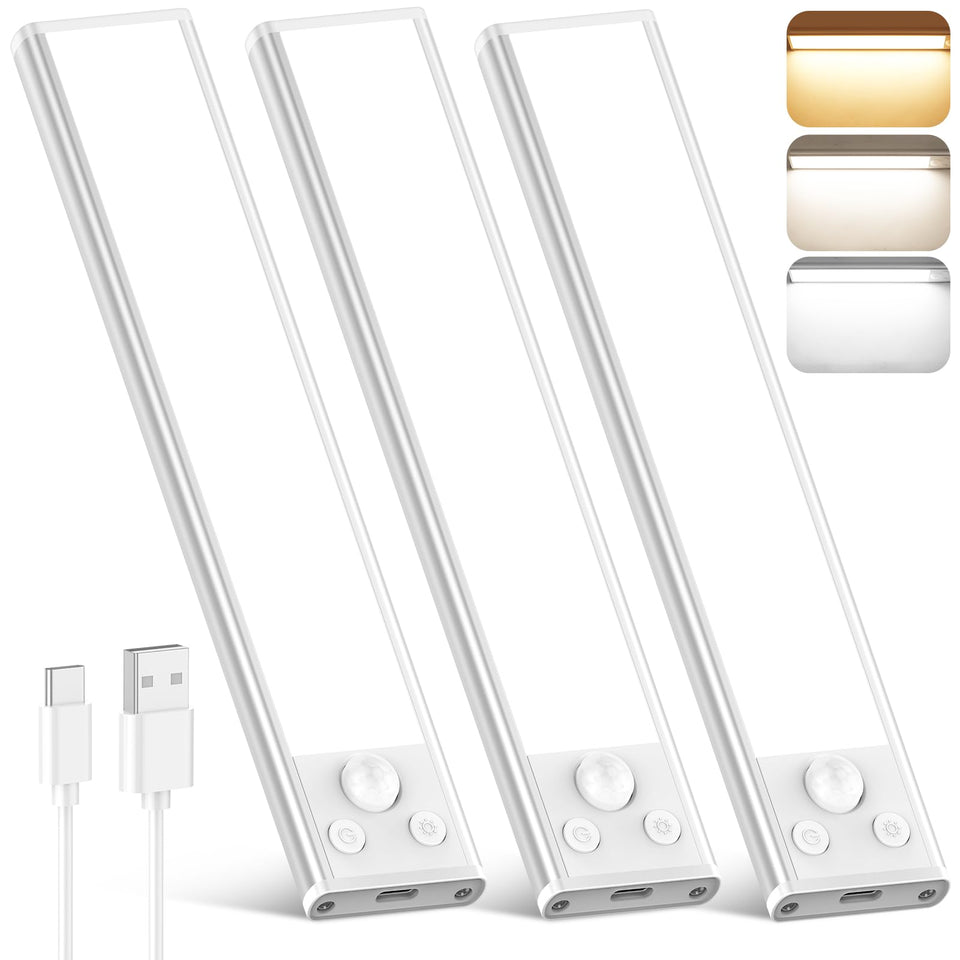 Brightever 3-pack under-cabinet lighting with magnetic installation for easy mounting