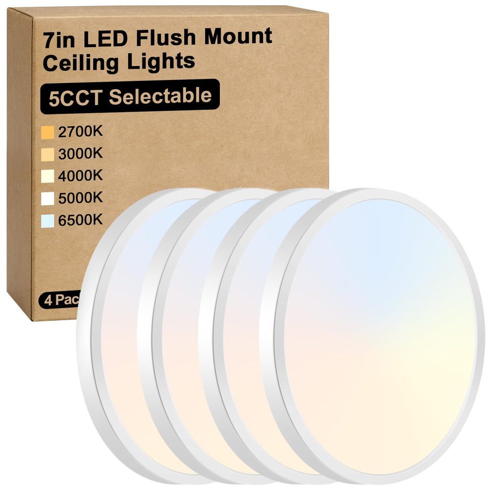 Brightever seven-inch flush mount light with ultra-thin profile for modern rooms