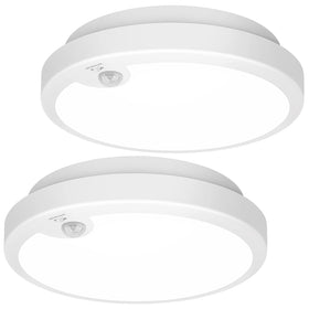 Brightever battery-operated motion sensor ceiling light in a closet provides hands-free visibility.