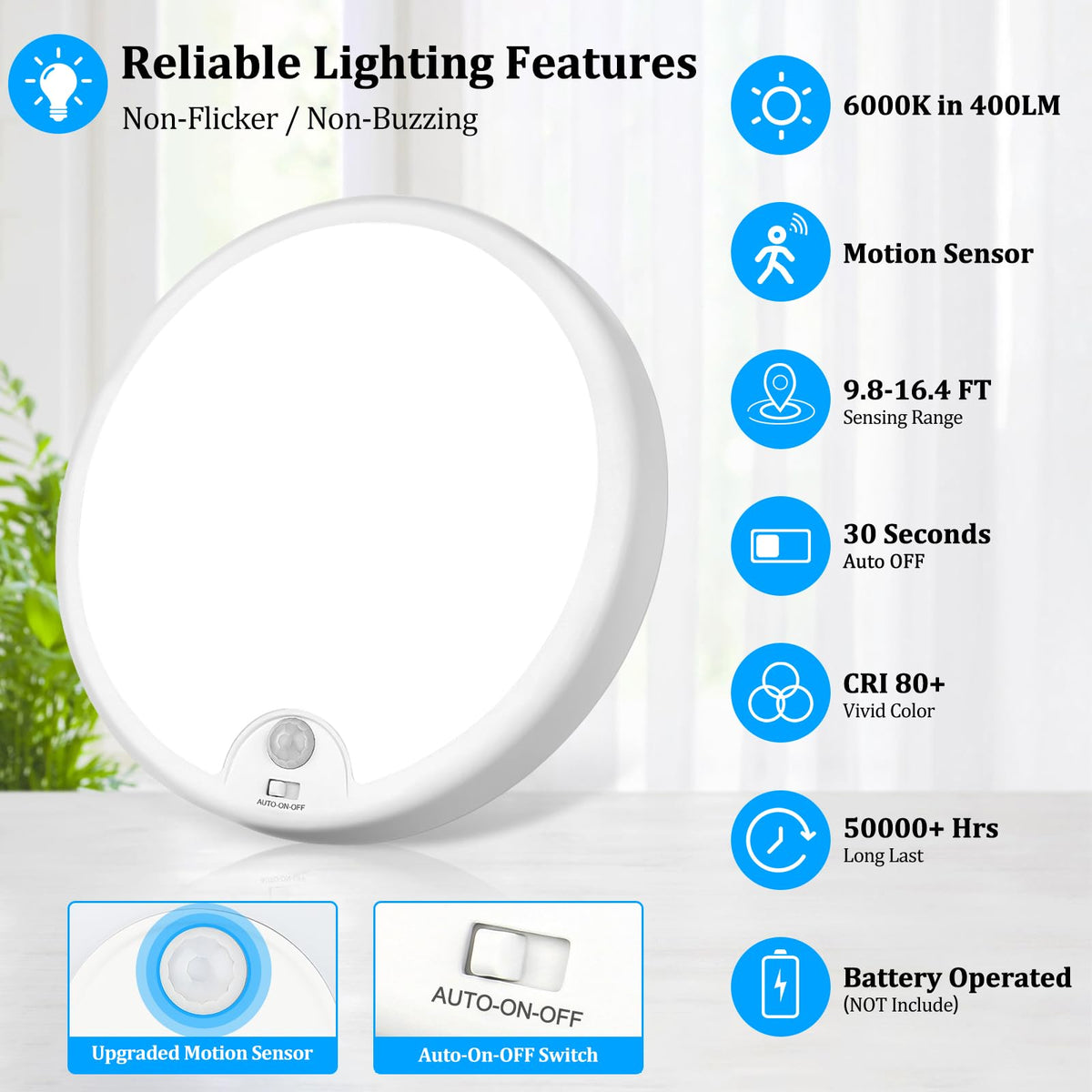 Brightever motion sensor ceiling light brightens laundry rooms on demand.
