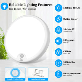 Brightever motion sensor ceiling light brightens laundry rooms on demand.