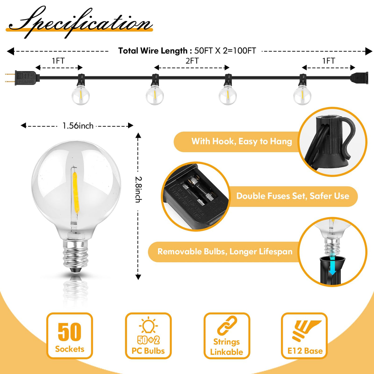 Brightever cap-hooks aid quick, secure hanging in any outdoor setting.