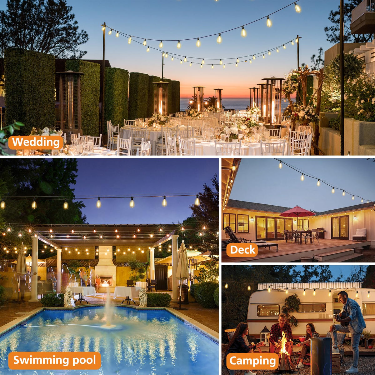 Brightever connect up to 6 strings for scalable outdoor lighting.