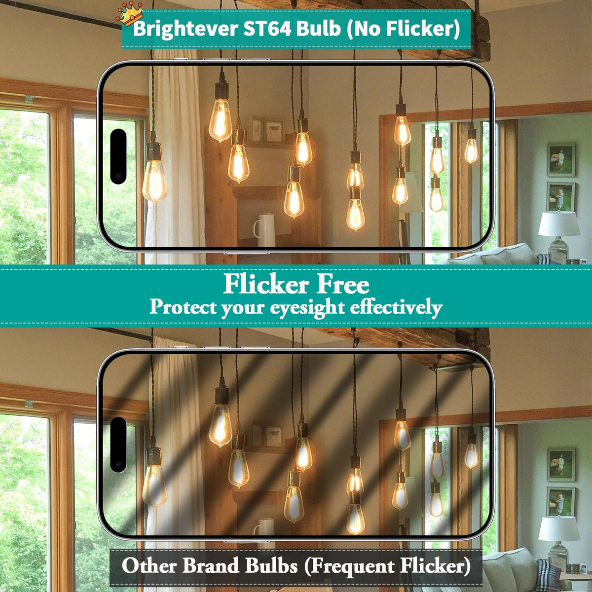 Brightever CRI 90 plus vintage LED preserves true colors.