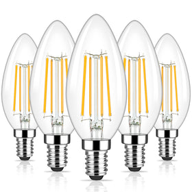 Brightever dimmable E12 LED candle bulb, 2700K warm white for cozy spaces.