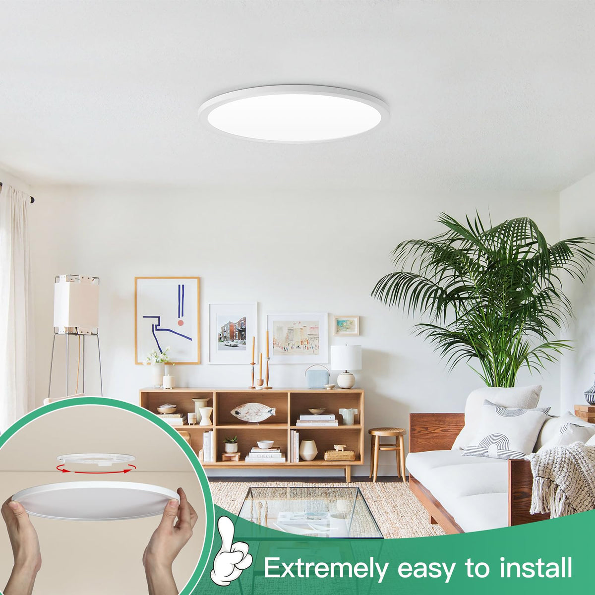 Brightever dimmable ceiling light offers smooth brightness from 5% to 100%.