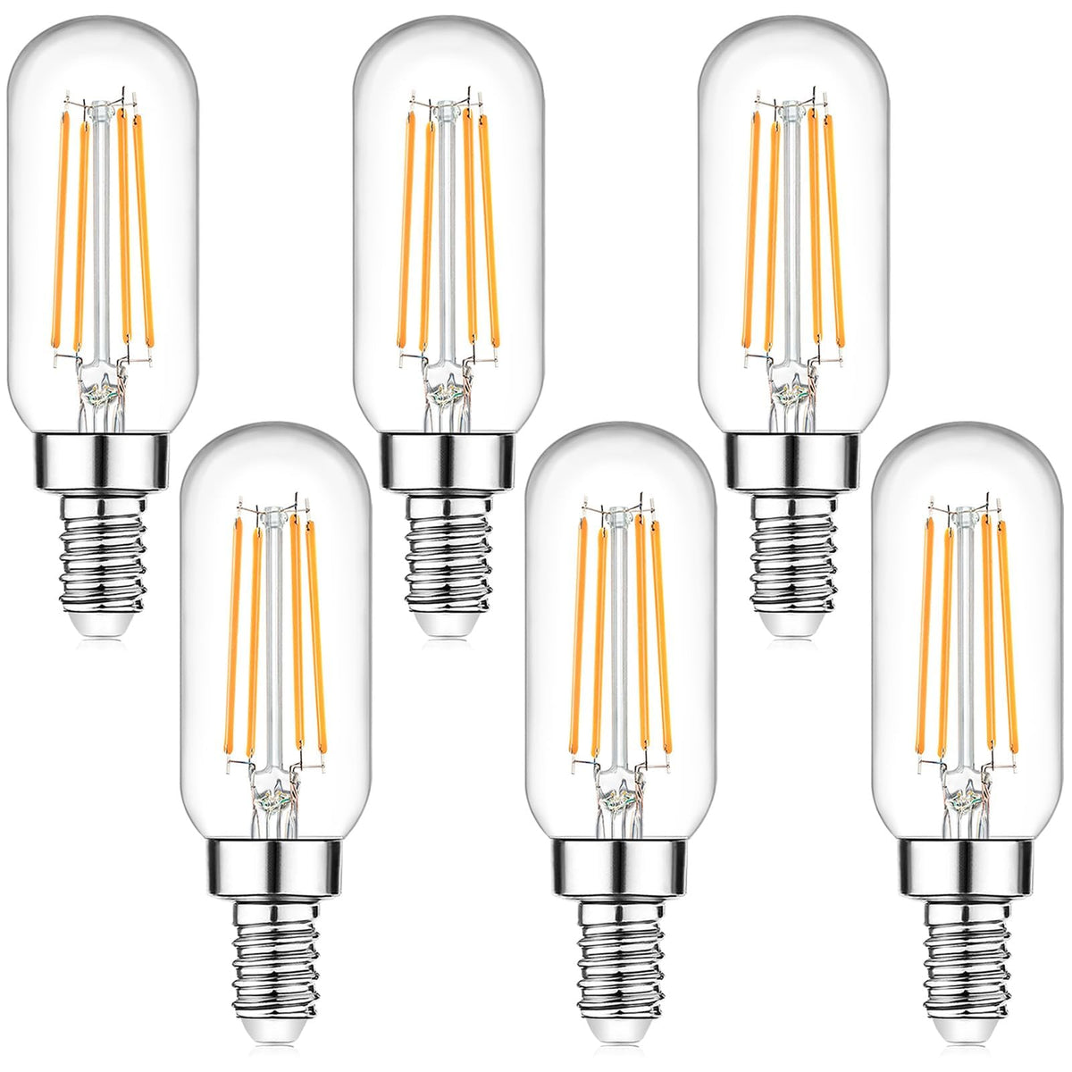 Brightever E12 candelabra bulb clear tubular 60W-equivalent for classic chandelier ambiance