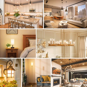 Brightever E12 bulb in a living room setup creating warm ambient lighting