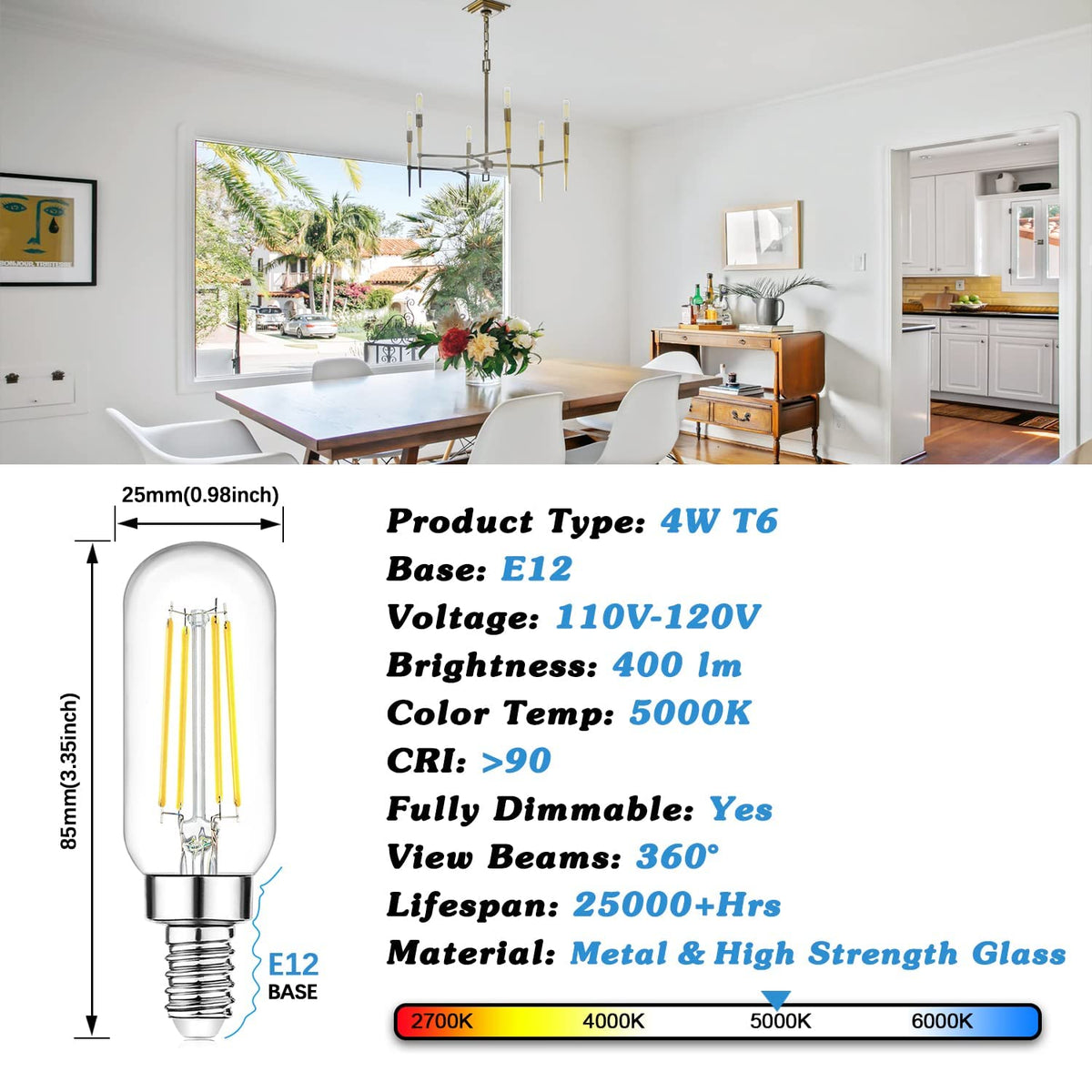 Brightever 5000K daylight LED bulb delivering crisp task lighting.