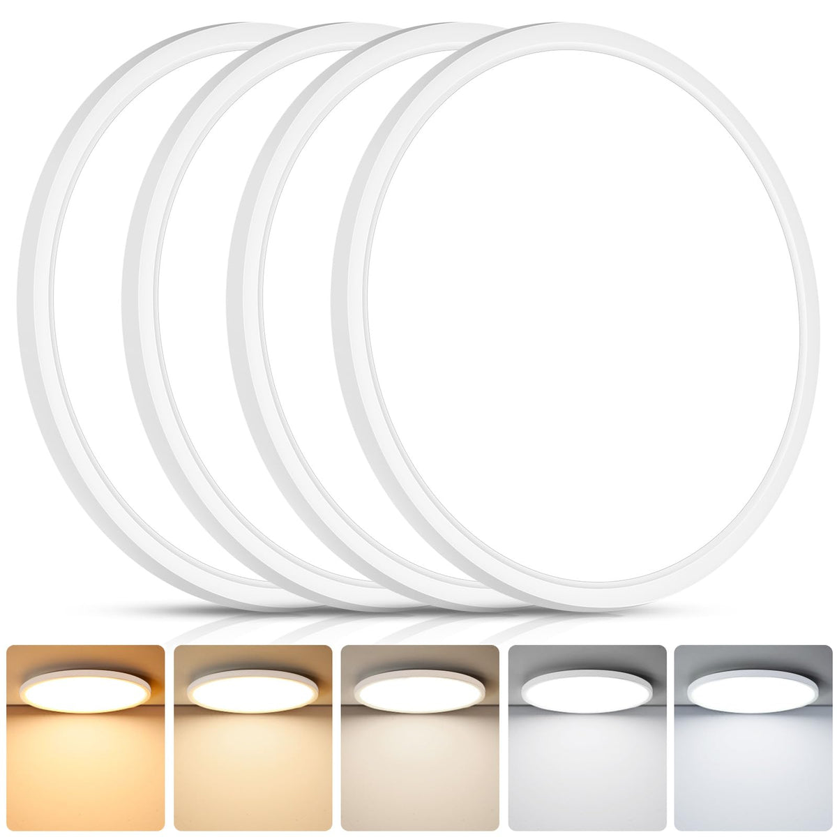 Brightever flush-mount LED 12-inch, ultra-thin profile for a seamless ceiling look.