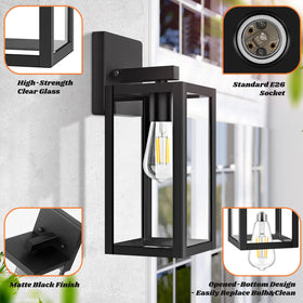 Brightever black front porch light with E26 socket for versatile bulb options.