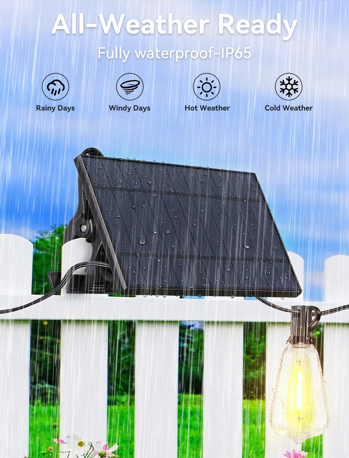 Brightever IP65 waterproof design withstands rain and snow for year-round outdoor decor