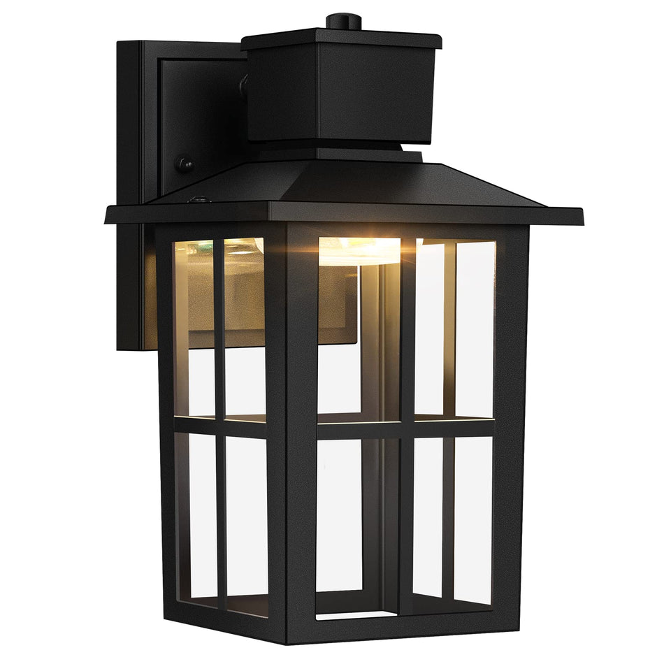 Brightever LED outdoor wall light with clear glass shade for a welcoming walkway.