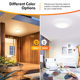 Brightever motion-sensor ceiling light side view showing slim flush-mount profile