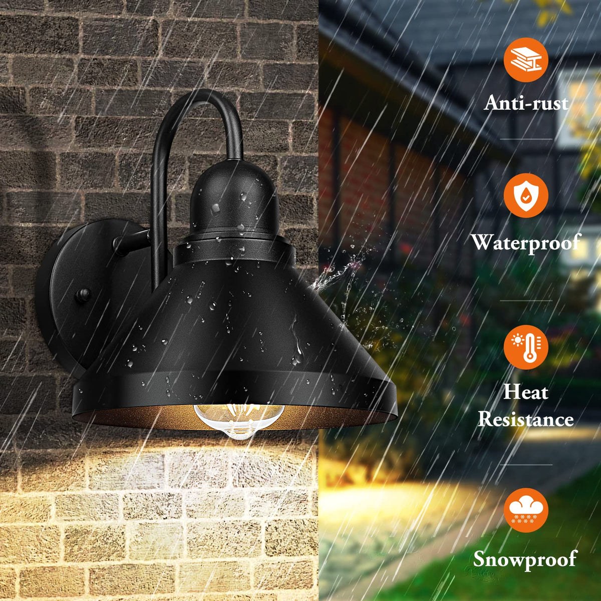 Brightever outdoor lighting in garage setting demonstrates durable weather resistance