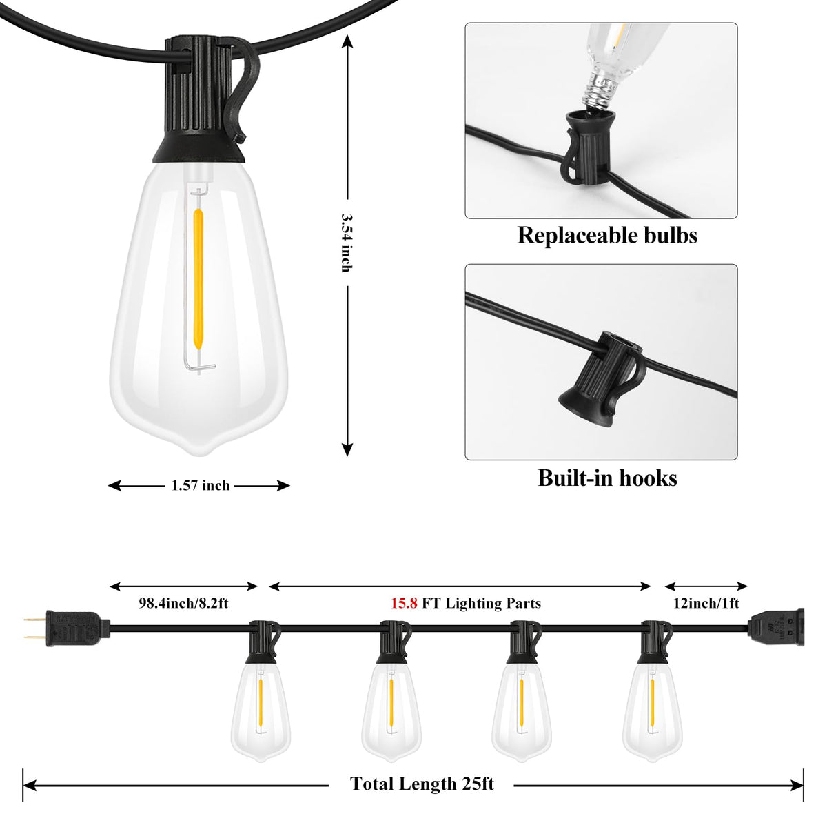 Brightever copper wiring ensures safe, stable power across multiple strands.