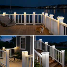 Brightever 12-pack solar post lights suitable for decks, fences, and driveways