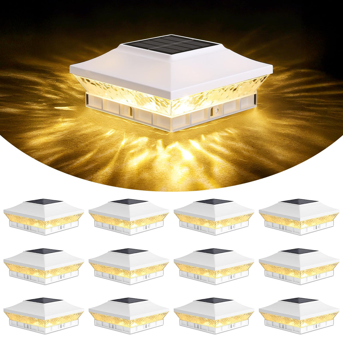 Brightever post-cap light on a matching 4x4 base for easy outdoor installation