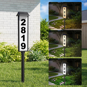 Brightever solar address sign tall height enhances street visibility for deliveries