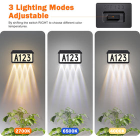 Brightever Solar Address Sign offers warm, cool, or neutral white lighting modes.